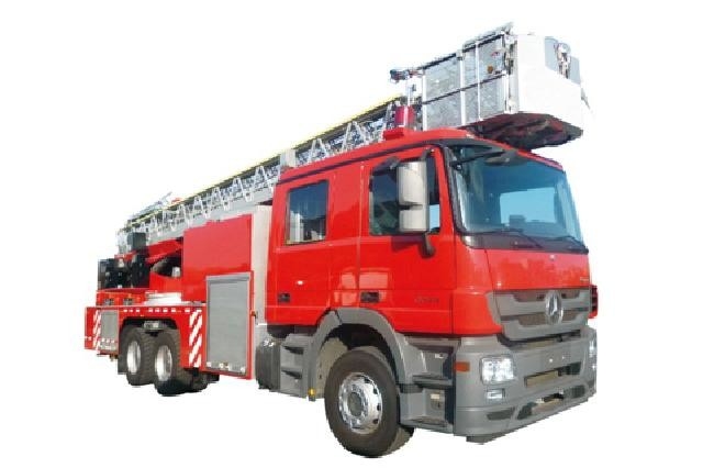 Shanghai Jindun Water Tower Fire Truck , 25m Height (55L Urea Tank)